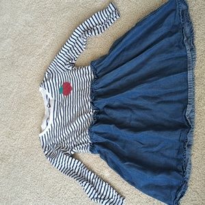 Kids Girls Jeans and Stripe Strawberry Dress Size 4T
